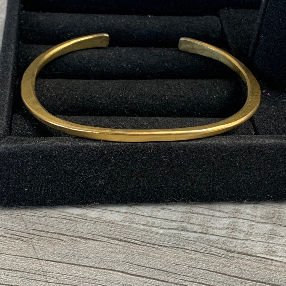 Koffman Gold Tone Minimalist Slim Cuff Bracelet Polished Open Bangle 5030
